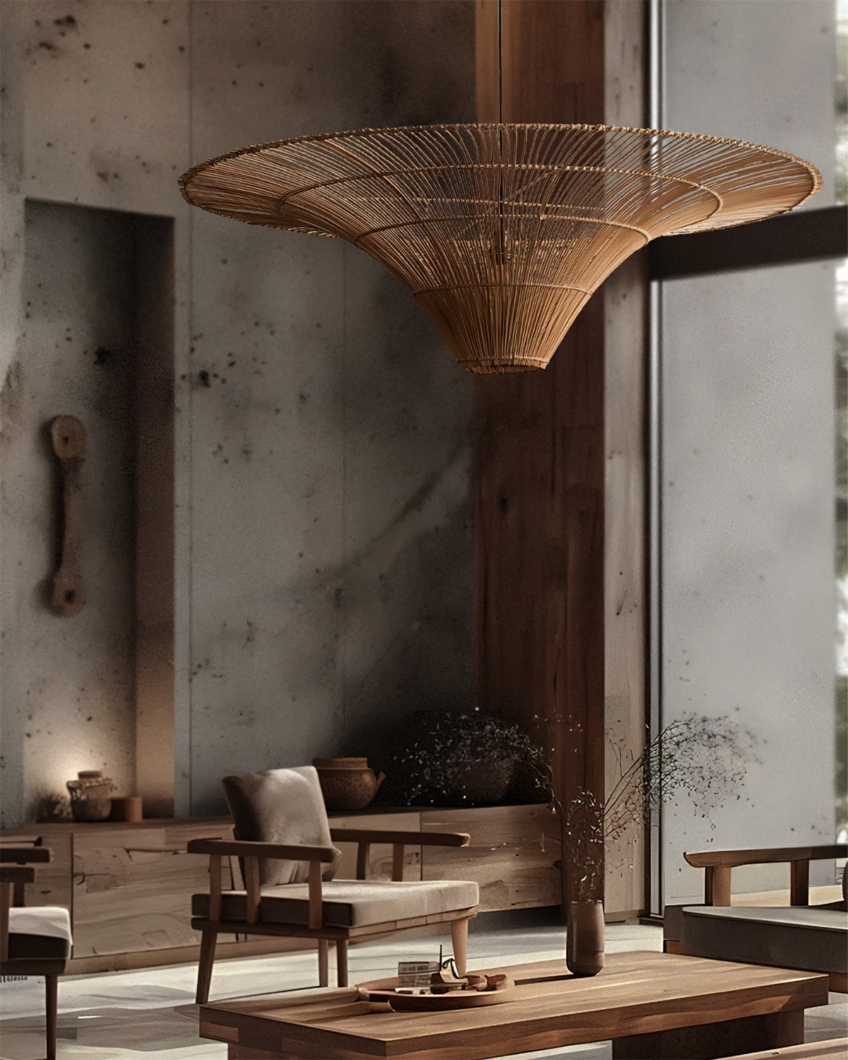Juvia Handwoven Rattan Pendant Light-Neutral Decor