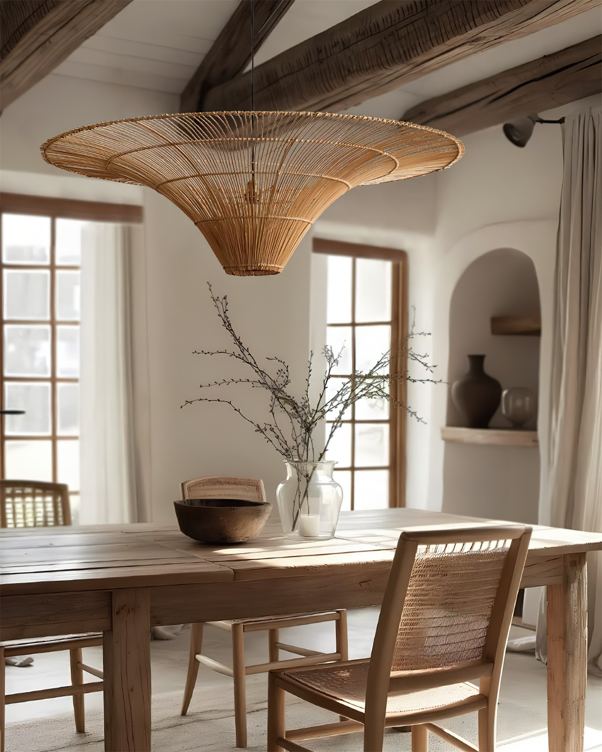 Juvia Handwoven Rattan Pendant Light-Neutral Decor