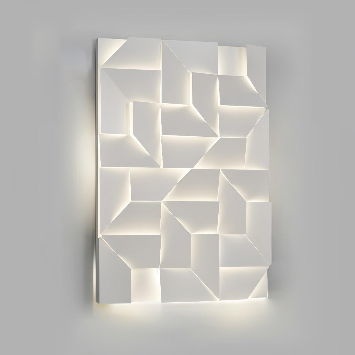 Wall Lamp 3D Geometric Panels Layered Light Art Remote Dimming Modern-Neutral Decor