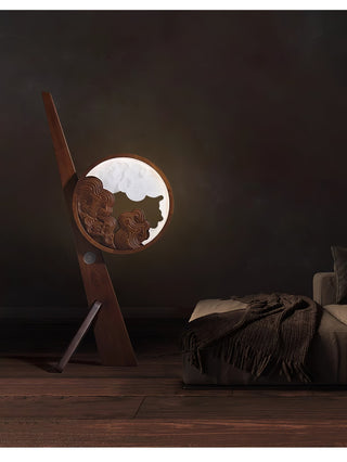 Cunoreth Lampe de Table en Bois Rustique