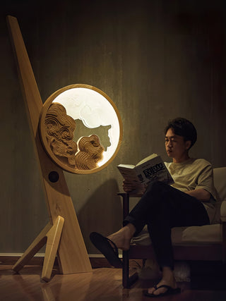 Cunoreth Lampe de Table en Bois Rustique