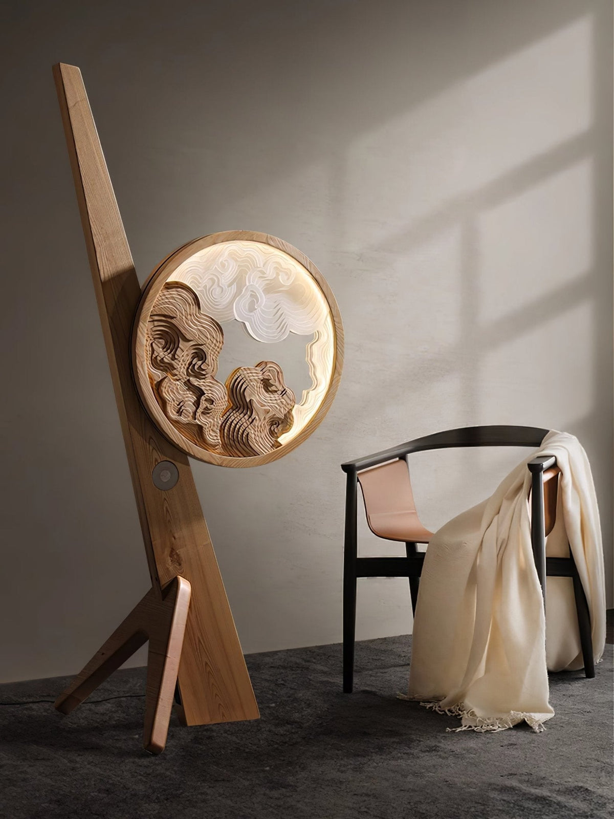 Cunoreth Lampe de Table en Bois Rustique