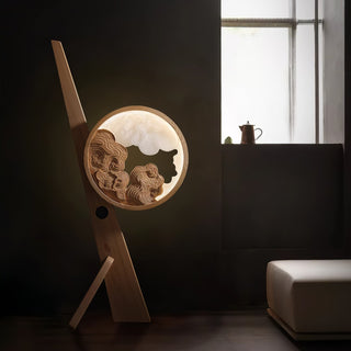 Cunoreth Lampe de Table en Bois Rustique