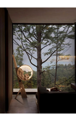 Cunoreth Lampe de Table en Bois Rustique