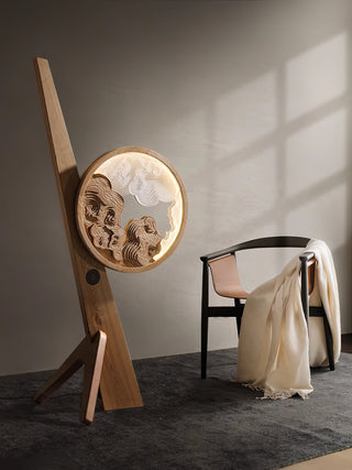 Cunoreth Lampe de Table en Bois Rustique