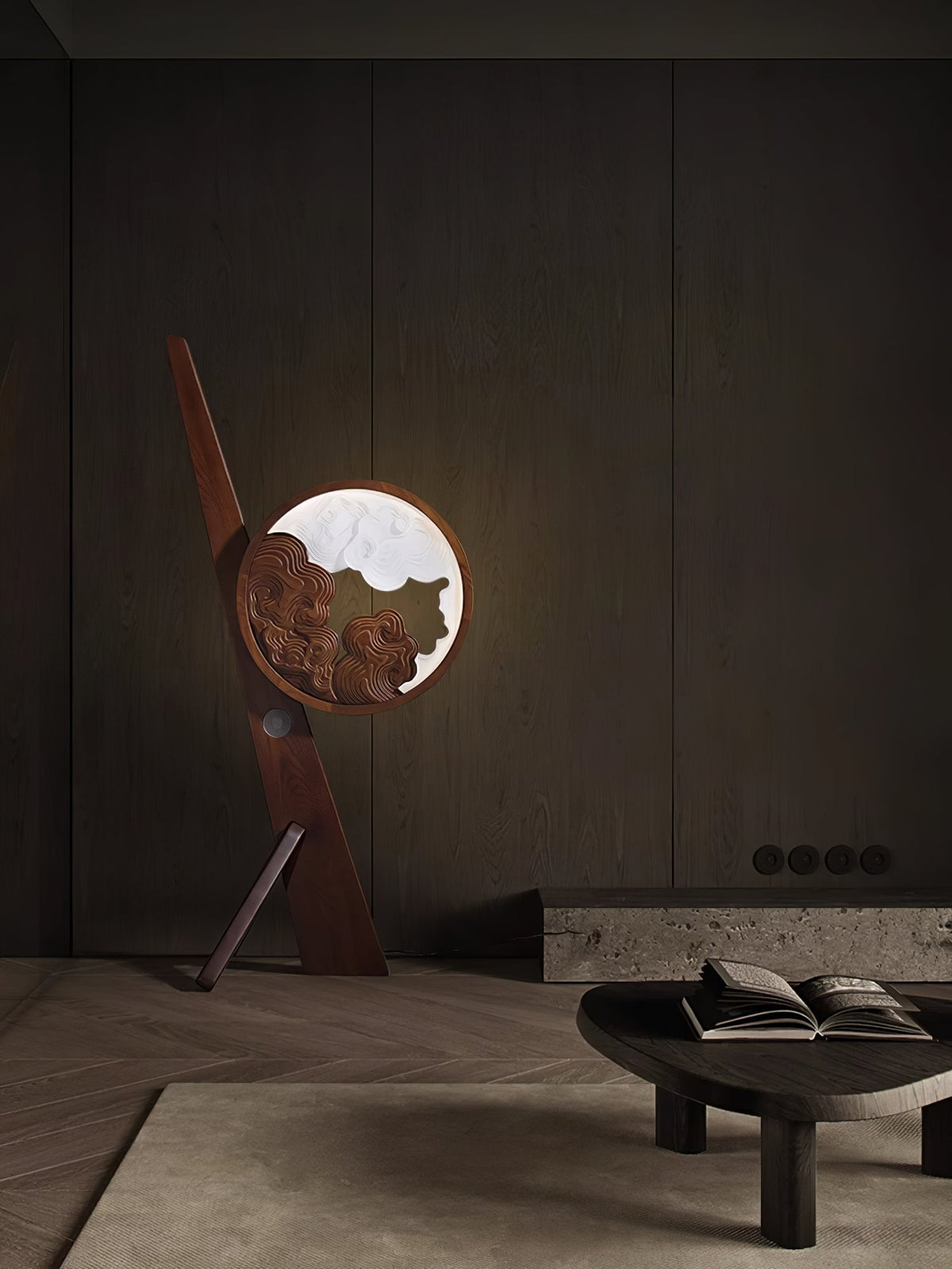 Cunoreth Lampe de Table en Bois Rustique