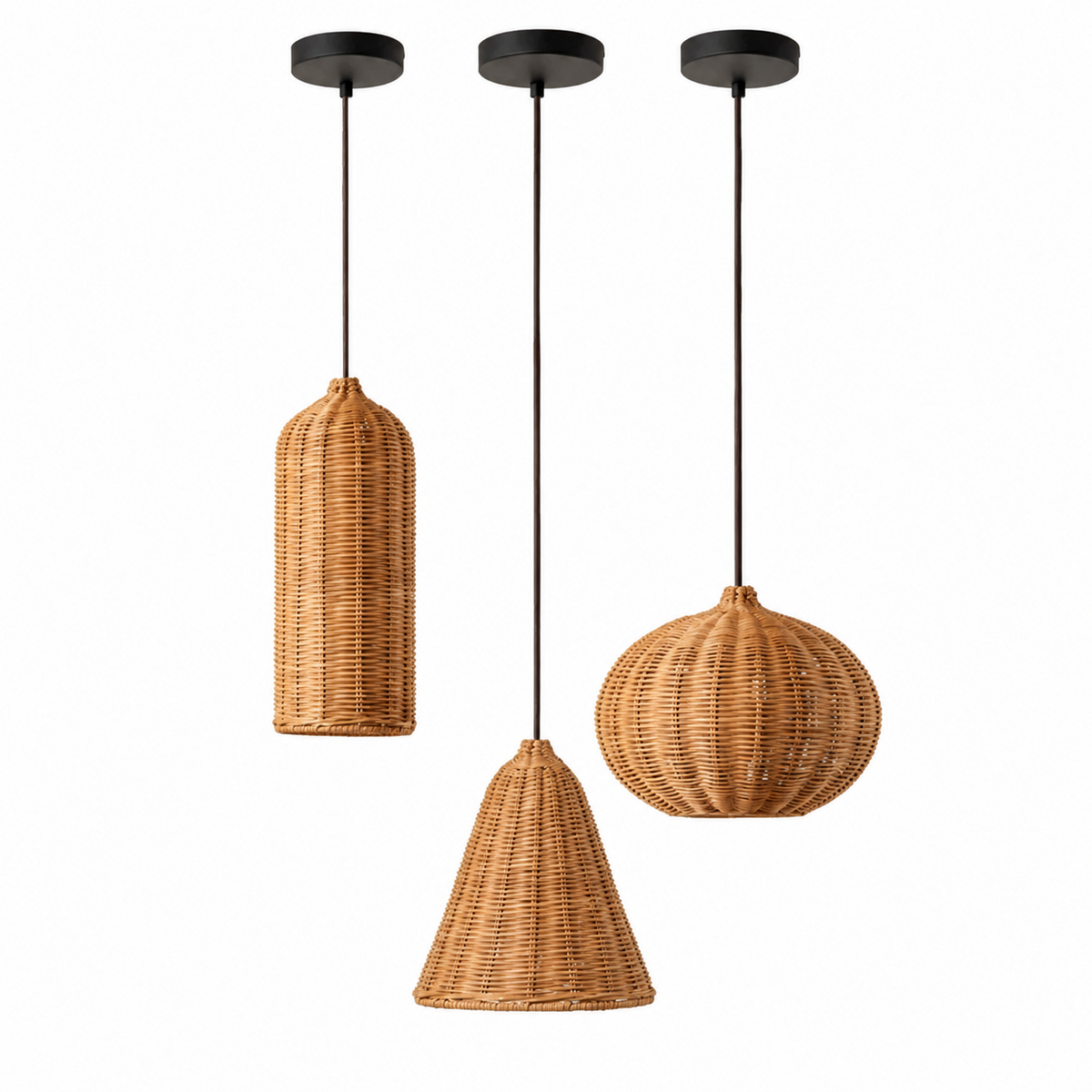 Marleigh Suspension En Rotin Tressé
