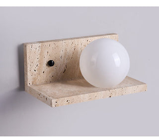 Shelf Travertine Sconce-Neutral Decor