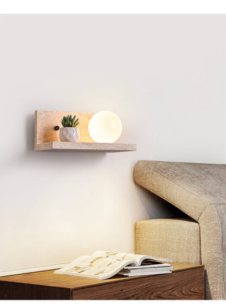 Shelf Travertine Sconce-Neutral Decor
