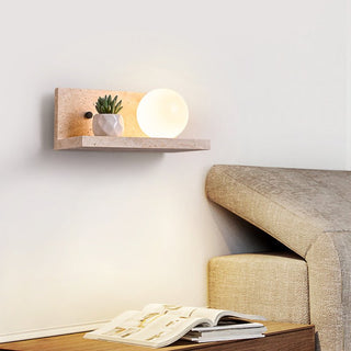 Shelf Travertine Sconce-Neutral Decor