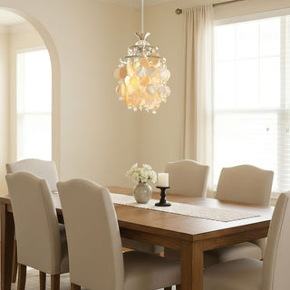 Shell Disc Pendant Light-Neutral Decor