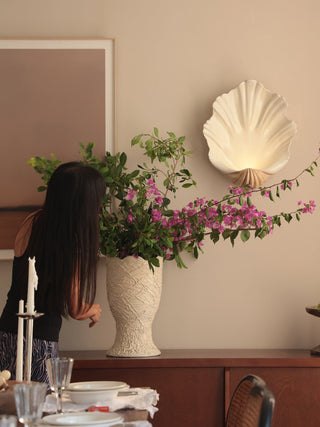 Shell Wall Sconce-Neutral Decor