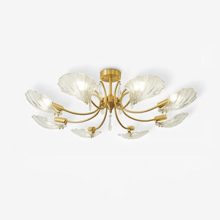 Lumara Lustre en Verre Pétale et Laiton