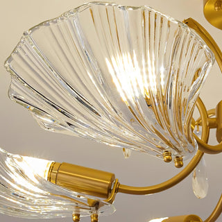 Lumara Lustre en Verre Pétale et Laiton