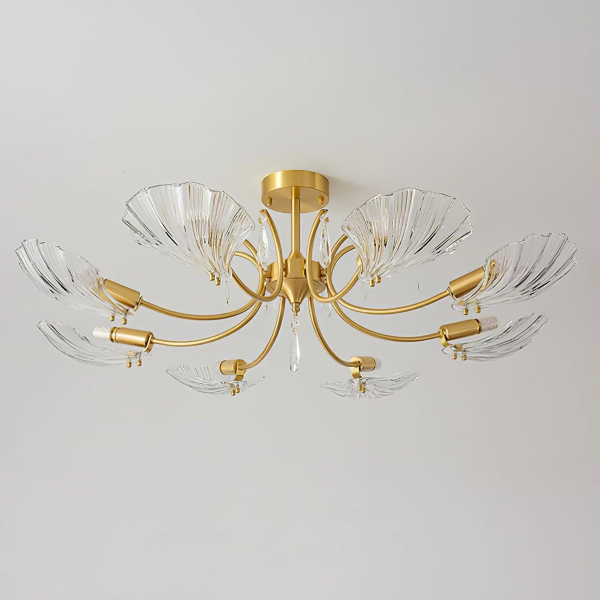 Lumara Lustre en Verre Pétale et Laiton