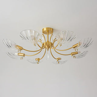 Lumara Lustre en Verre Pétale et Laiton