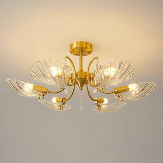 Lumara Lustre en Verre Pétale et Laiton
