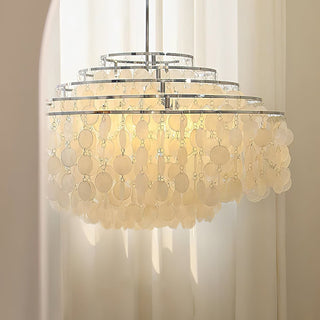 Lustra Suspension Lampe Anneau Rond en Coquillage