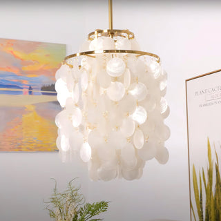 Lustra Suspension Lampe Anneau Rond en Coquillage