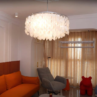 Lustra Suspension Lampe Anneau Rond en Coquillage