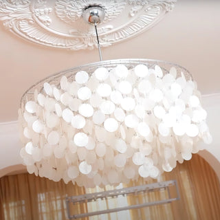 Lustra Suspension Lampe Anneau Rond en Coquillage
