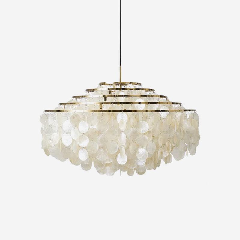 Elios Elegant Capiz Shell Chandelier-Neutral Decor
