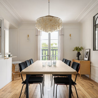 Lustra Suspension Lampe Anneau Rond en Coquillage