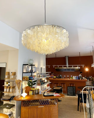Lustra Suspension Lampe Anneau Rond en Coquillage