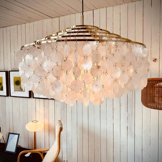 Lustra Suspension Lampe Anneau Rond en Coquillage