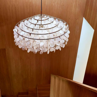 Lustra Suspension Lampe Anneau Rond en Coquillage
