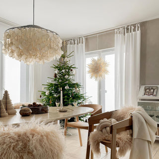 Lustra Suspension Lampe Anneau Rond en Coquillage