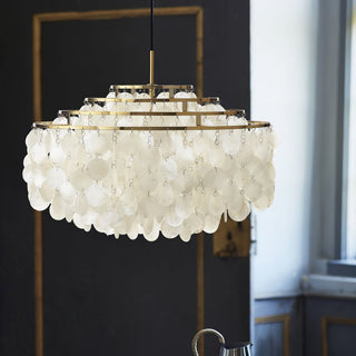 Lustra Suspension Lampe Anneau Rond en Coquillage