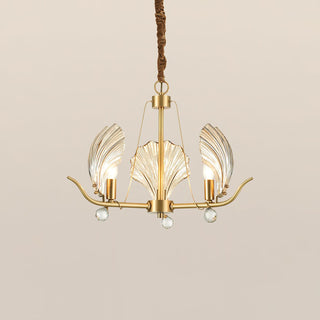 Lustra Lustre Coquillage Cristal Feuille Cuivre