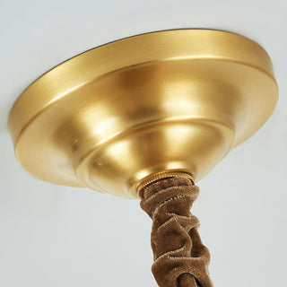Lustra Lustre Coquillage Cristal Feuille Cuivre