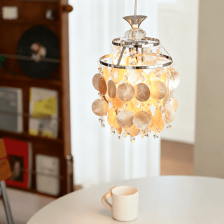 Shell Disc Pendant Light-Neutral Decor