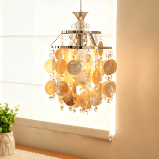 Shell Disc Pendant Light-Neutral Decor