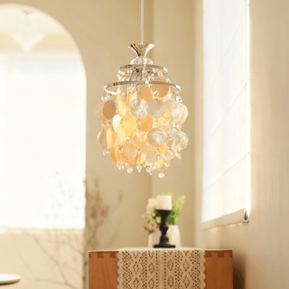 Shell Disc Pendant Light-Neutral Decor