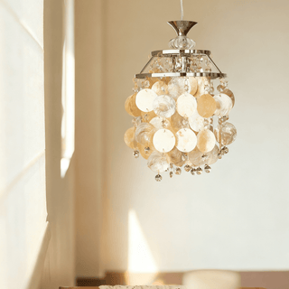 Shell Disc Pendant Light-Neutral Decor