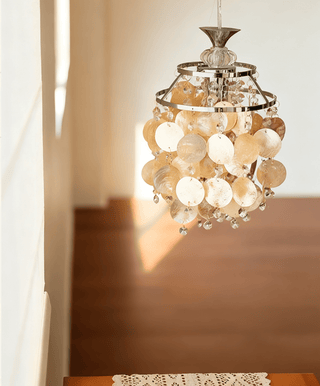 Shell Disc Pendant Light-Neutral Decor