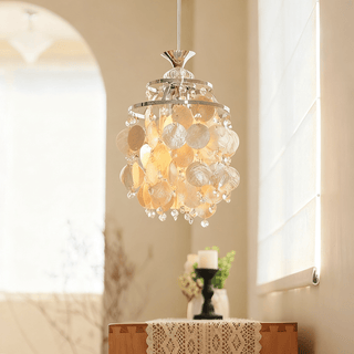 Shell Disc Pendant Light-Neutral Decor