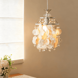 Shell Disc Pendant Light-Neutral Decor