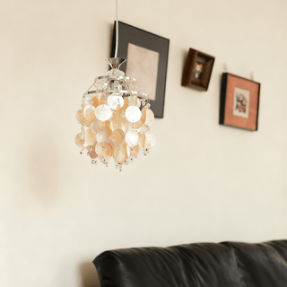 Shell Disc Pendant Light-Neutral Decor