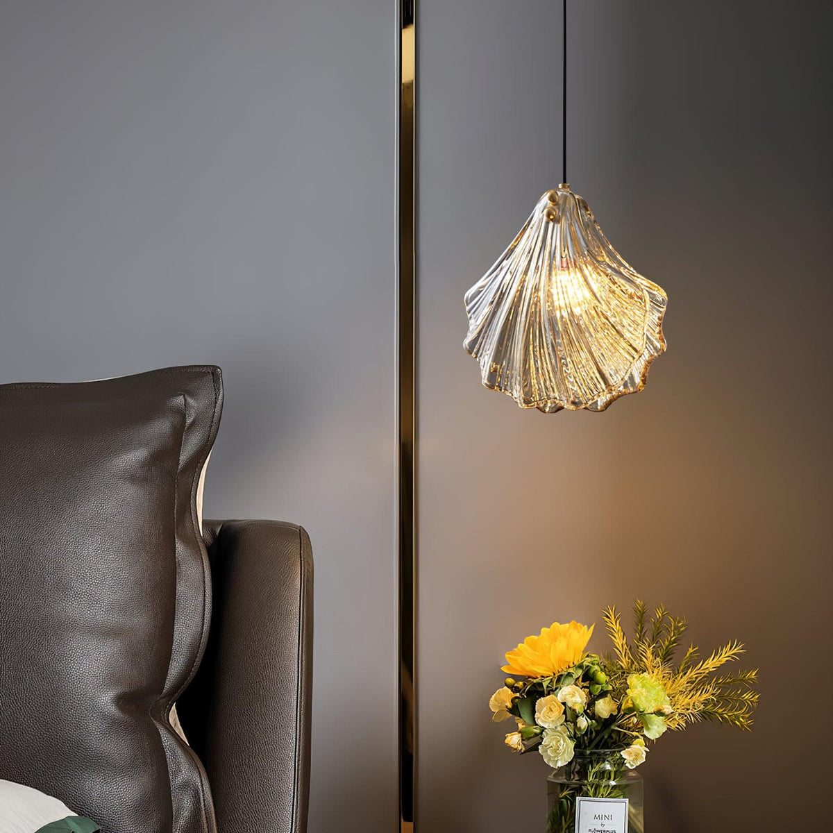 Solise Suspension Mini Swag en Verre Coquillage Art Nordic