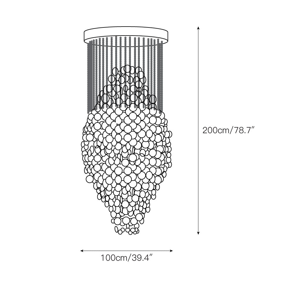 Idoris Lustre Métallique Postmoderne de Luxe en Cascade