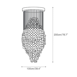 Idoris Lustre Métallique Postmoderne de Luxe en Cascade