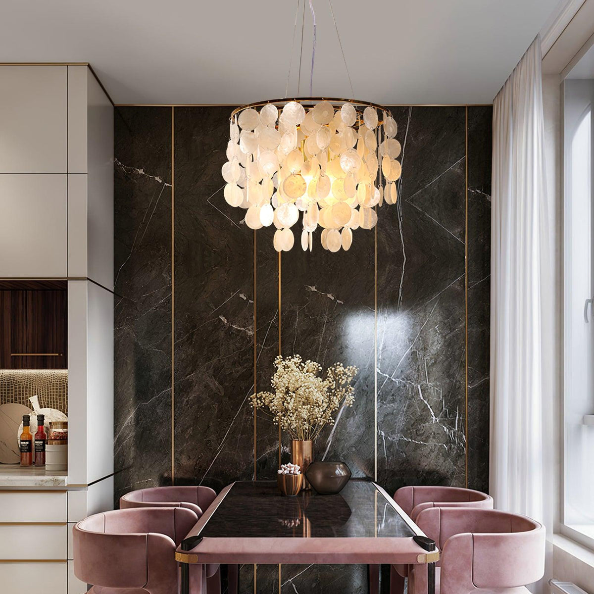 Esileth Postmoderne Luxe Coquille Carillon Lustre