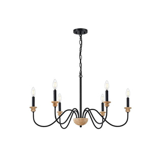 Zalaeira Lustre en Bois et Métal Traditionnel Style Industriel Vintage