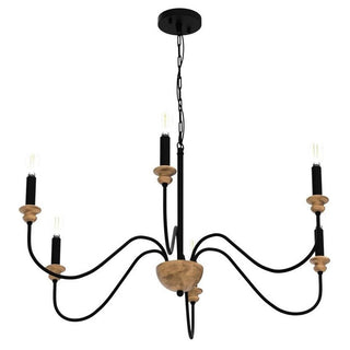 Zalaeira Lustre en Bois et Métal Traditionnel Style Industriel Vintage