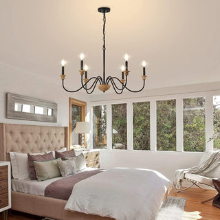 Zalaeira Lustre en Bois et Métal Traditionnel Style Industriel Vintage