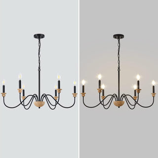 Zalaeira Lustre en Bois et Métal Traditionnel Style Industriel Vintage